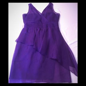 Beautiful violet chiffon Badgley Mischka cocktail